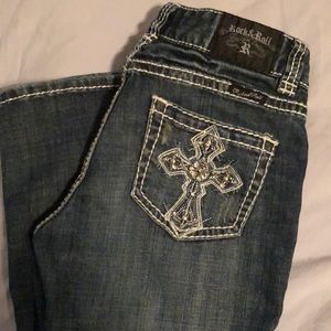 Rock & Roll Cowgirl Mid Rise Jeans- 27 x 34